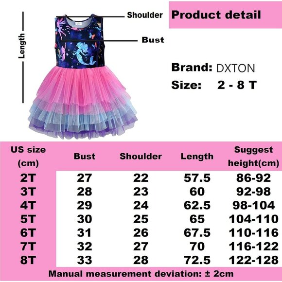 🆕Girl Summer Tutu Party Dress Ash4593mutil Cotton Wedding Birthday Short Sleeve - Picture 6 of 6